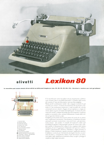 Olivetti Lexikon Brochure, circa 1975, Inside View