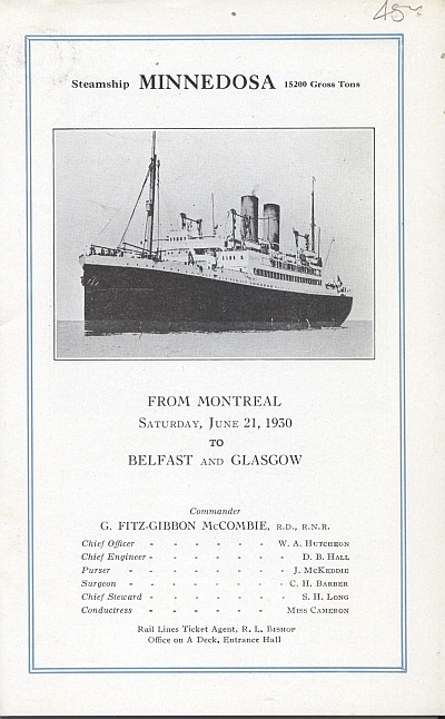 Canadian Pacific Steamship Brochure, 1930, Inside View