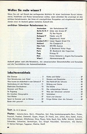 Der Kleine Schweizer Führer, 1935. Inside Back Cover
